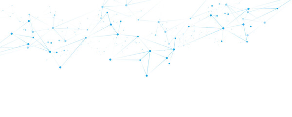 Abstract white blue digital technology futuristic communication high tech concept background. Technology dots lines connect network background.	
