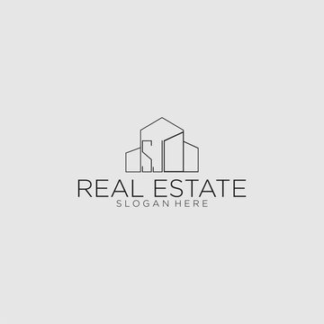 SJ initial monogram logo for real estate with luxury building style