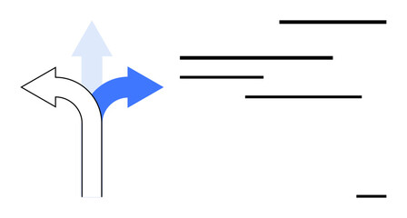 Poster - three arrows point in separate directions, symbolizing decision-making, growth, or strategy. ideal f