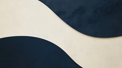 Poster - A minimalistic background blending navy blue and off-white with a gentle curved split 