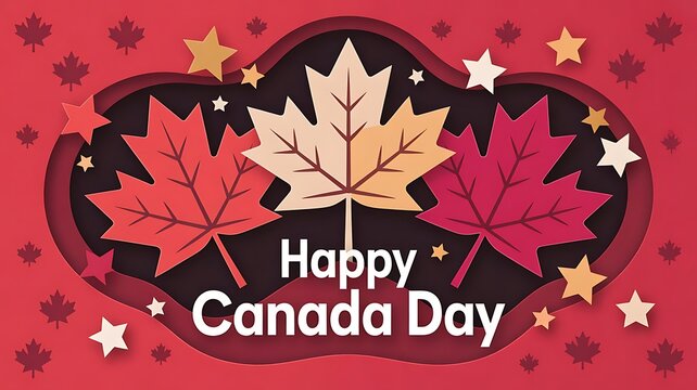 Happy Canada Day. National holiday, celebrated annual in July 1. Canadian flag. Maple leaf. Patriotic symbol and elements. Poster, card, banner and background. Vector , created with generative ai