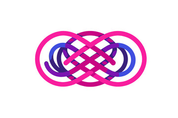 Poster - Abstract Infinity Knot Logo - Gradient Design - Modern Symbol with Pink, Purple, and Blue Colors - Represents Connection and Flow