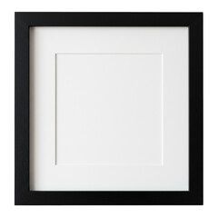 square picture frame with white matte isolated on transparent background