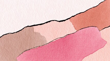 Poster - Abstract Pink and Brown Watercolor Texture - Soft, abstract watercolor background with pink, brown, and peach tones. Perfect for design projects needing a subtle, elegant feel
