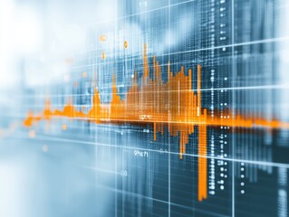 Aufkleber - Business confident finance concept. Abstract data visualization with vibrant graphs and lines representing analytics.