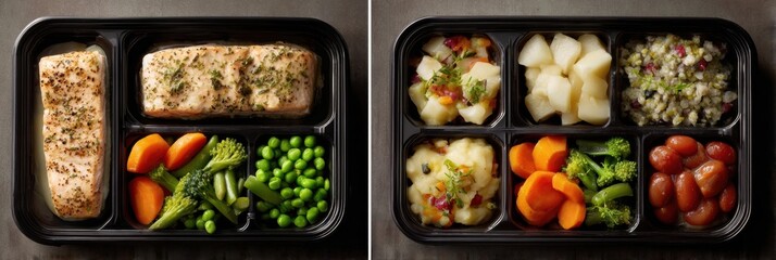 Aufkleber - Healthy Frozen Lunch Options Featuring Balanced Meals With Calorie Counts for Nutritious Eating