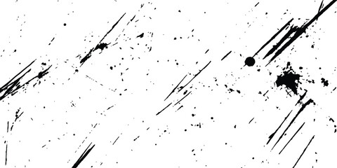 Fototapete - Black scratches texture dirty grainy and scratches transparent white background.Vector scratch marks on white and transparent background. Vector abstract style black paintbrush design banner templates