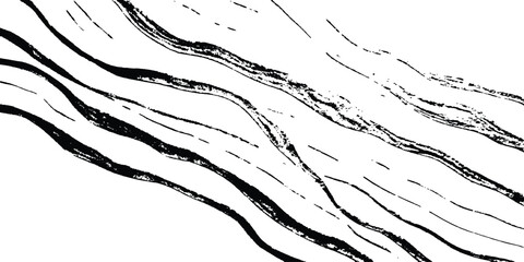 Aufkleber - Line art pattern isolated white backgrounds drawing. Wavy line abstract vector background. Curve wave. Line art striped graphic template. Vector illustration.