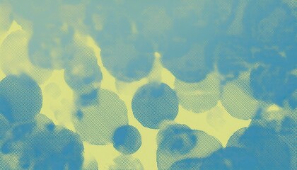 Leinwandbilder - abstract halftone yellow clouds on cyan sky with circular overlay for modern web design, branding, or print background

