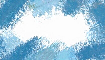 Aufkleber - abstract frosty blue and white brushed texture background for winter web design, seasonal branding, print layout, or holiday themed graphic template with snowy artistic border frame

