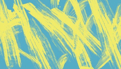 Leinwandbilder -  abstract yellow brush stroke texture on cyan background for modern web design, branding, poster, or digital art print with expressive dynamic motion and contemporary halftone detail