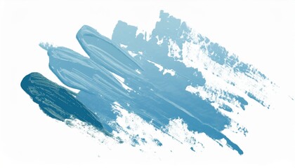 Aufkleber -  abstract blue brush stroke texture on white background for web design, branding, poster, packaging, or print media with artistic paint swipe detail and modern minimalist aesthetic