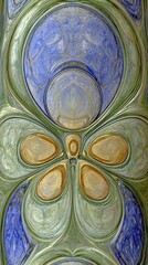 Poster - Fractal Jade Design Featuring Organic Shapes and Fluid Patterns in a Harmonious Color Palette