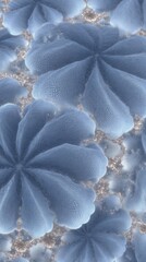 Poster - Fractal Mushrooms Showcasing Intricate Designs in Shades of Blue and White