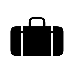 Poster - Black suitcase travel bag icon vector illustration for luggage baggage and tourism concept