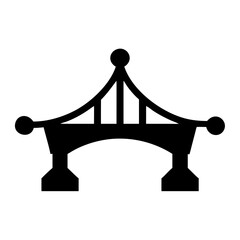 Poster - Black bridge vector illustration design element for architecture and landscape projects icon art