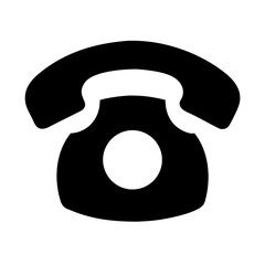Poster - Old fashioned telephone vector icon illustration for communication and contact needs retro style phone design