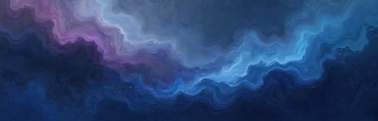Poster - Abstract illustration background. Wave-like pattern in blue shades with purple tones. Grunge, textured design, evokes feelings of depth, motion. Suitable backdrop for various projects, wallpapers.