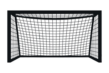 Poster - Black and White Soccer Goal Vector Illustration on White Background Perfect for Sports Graphics Design Elements and Football Related Projects