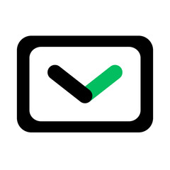 Poster - Check mark inside a rounded square with black border and green and black check mark inside it