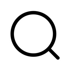 Poster - Simple black outline of a magnifying glass with a circular lens and a short handle design element