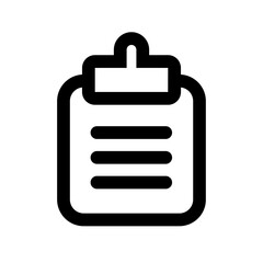 Poster - Illustration of a black clipboard with three horizontal lines representing text on a white background