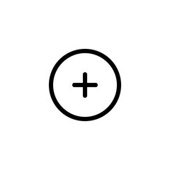 Leinwandbilder - Illustration of a simple plus sign inside a circle with a white background in a minimalist style