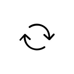 Poster - A simple illustration of two arrows forming a circular motion, indicating a refresh or reload action icon