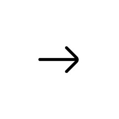 Poster - Illustration of a simple right arrow with a horizontal line and a pointed head indicating direction forward
