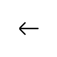 Poster - An illustration of a simple leftward pointing arrow with a horizontal line on a white background view