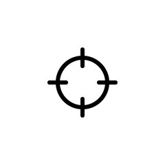Poster - Illustration of a simple black target icon with a circle and crosshairs on a white background view