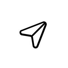 Poster - Outline drawing of a paper airplane with a simple design on a plain white background displayed centrally