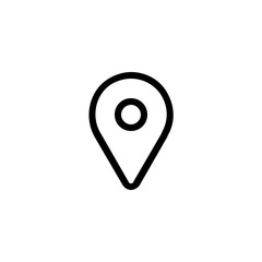 Poster - Outlined location pin with a circular center marking a specific point on a map or destination area
