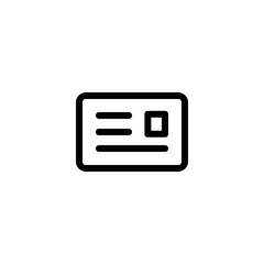 Poster - Illustration of a rectangular card with rounded corners and horizontal lines and a square icon on the right