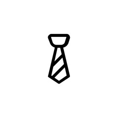 Poster - Illustration of a necktie with a simple design and bold outline on a plain white isolated background