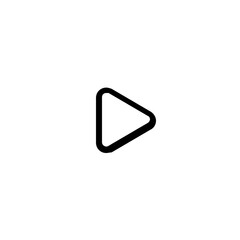 Aufkleber - Illustration of a simple black outlined play button pointing to the right on a white background plain scene