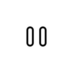 Poster - Two vertical bars with rounded ends representing a pause symbol in a minimalist black and white design