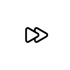 Poster - Black and white image showing a double right arrow, representing fast forward or next track action button
