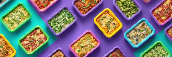 Poster - Colorful Freezer-To-Oven Meals Arranged for Easy Cooking and Enjoying