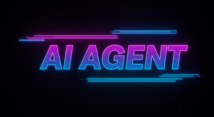 Poster - Futuristic neon text 