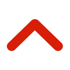Poster - A red chevron pointing upwards with rounded edges in a simple graphic illustration style image