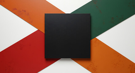 Poster - Black Blank Space Centered on Vibrant Abstract Diagonal Background