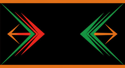 Poster - Contrasting Color Directional Shapes on Dark Backdrop