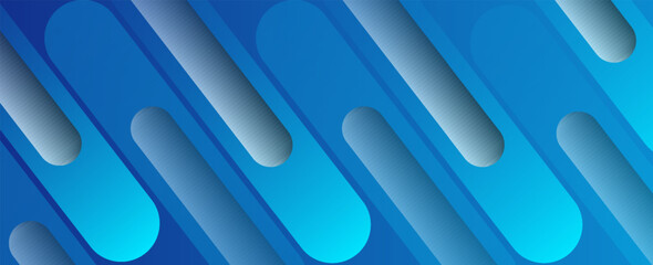 Poster - Abstract blue background with diagonal lines. Dynamic shapes composition. Vector eps 10