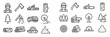 © PAPA STOCK - Vector icons representing logging and forestry activities in a woodlands setting