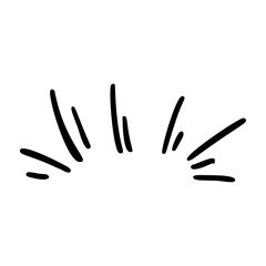 Leinwandbilder - Comic movement lines and expressive shapes with fun graphic effects. Hand-drawn cartoon elements including arrows, marks, and brush strokes. Flat vector illustration isolated on white background.