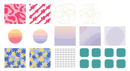 Poster - Collection of various abstract patterns and shapes in assorted colors and designs displayed together