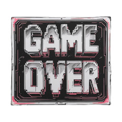 Poster - Game over pixel art illustration for retro gaming fans and arcade enthusiasts with a vintage aesthetic style