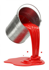 Poster - Red paint pouring from a metal bucket