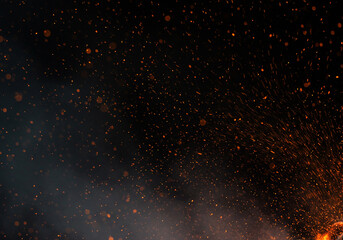 Poster - Glowing sparks and smoke isolated on transparent background